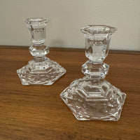 Vintage Clear Crystal Glass Candle-stick Holder