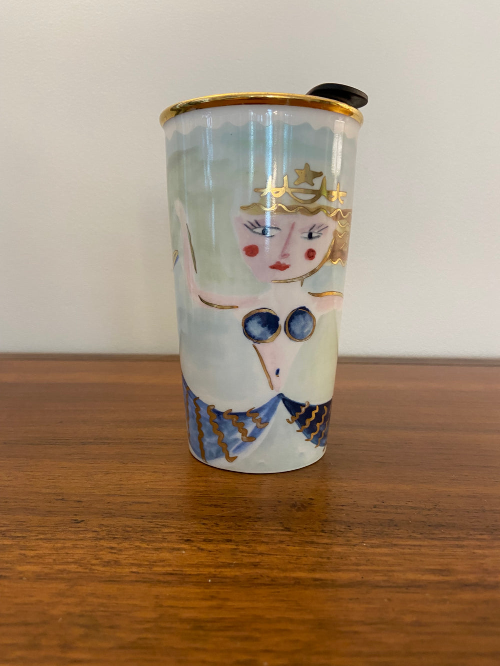 Starbucks Mermaid Porcelain 12oz Tumbler Mug Replaced Lid
