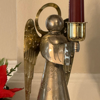 Silver-plated Brass Angel Candle-Stick Holders Set 3 PCS