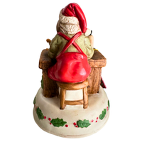 Enesco Vintage Musical Box  Santa Making Toys
