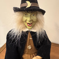 Vintage Holiday Decor Halloween Dracula and Witch Figurines