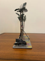 Popular Creations Tin Art Sculpture Candle Luminary Surf City Motel
