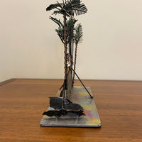 Popular Creations Tin Art Sculpture Candle Luminary Surf City Motel