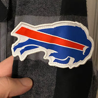 Men's Buffalo Bills NFL Gray Flannel Long Sleeve Button-Up Shirt S Darius Rucket