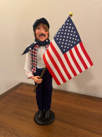 4th Of July Americana Patriotic Drummer-Flag Bearer Figurine Set of 2
