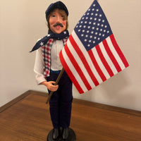 4th Of July Americana Patriotic Drummer-Flag Bearer Figurine Set of 2