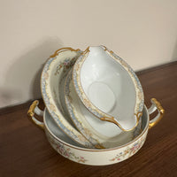 Vintage Noritake-Naomi Porcelain Gravy-Oval-Serving Bowl Set of 3