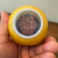 Murano Faceted Millefiori Blown Glass Handmade Paperweight