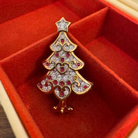 Swarovski Crystals Christmas Tree Brooch Pin READ