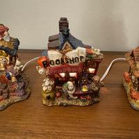 Porcelain Lighted Halloween Village Set of 4