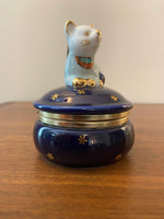 Vintage Takahashi Japanese Porcelain Trinket Box Cat
