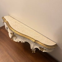 Vintage Off-white Gold Florentine French Baroque Style Wall Shelf Plastic