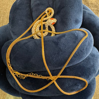 Gold Tone Crystal Rhinestone Serpent Snake Jewelry Collar Necklace