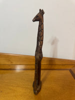 Hand-carved Wood Giraffe Figure
