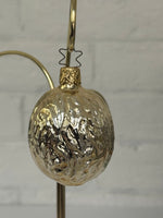 Vintage Made in Germany Blown Glass Walnut Christmas Ornament
