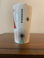 Starbucks 2014 Holiday Red Starburst Fireworks 12 oz Ceramic Mug
