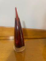 Poland Glass Art Teardrop Shaped Sculpture
