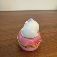 Porcelain Trinket Box Sleeping Cat Kitten