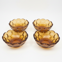 Vintage Amber Glass Imperial Dessert Bowl Set of 4
