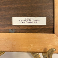 Vintage Framed Enamel-Copper Native American Design Artistry Palm Desert