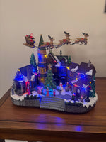 Animated LED Village with Santa Sleigh Home Accents Holiday Decor READ
