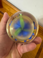 Handmade Glass Art Paperweight Flower in Clear
