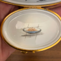 Limoges Piotet Chamart Porcelain Trinket Box Cat