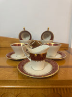 Vintage Johann Seltmann Vohenstrauss Bavaria Porcelain Teacup and Saucer Set of 6
