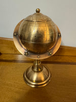 Vintage Brass Globe Cigarette Dispenser Holder RARE
