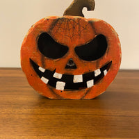Lighted Wooden Halloween Decor Jack-O'-Lantern