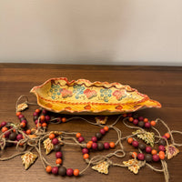 Ceramic Leaf Shaped Fall Italian Bowl Oval