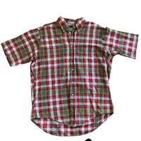 India Madras Casual Cotton Short Sleeve Plaid L Shirt Doherty Worcester
