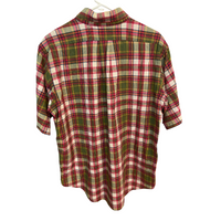 India Madras Casual Cotton Short Sleeve Plaid L Shirt Doherty Worcester
