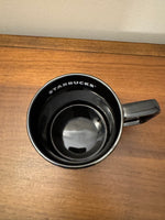 Starbucks Porcelain Shiny Glossy Black Glass Coffee Mug 14 oz
