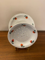 Vintage French Apilco Porcelain Dish-Strainer Strawberries Design
