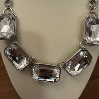 Necklace Large Crystals Cut Fashion Jewelry