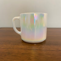 Vintage Federal Glass Iridescent Milk Glass Coffee Mug