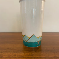 Starbucks Hot Air Balloon Design Porcelain Coffee Tumbler Mug 12oz Replaced Lid