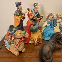 Vintage Porcelain Nativity Set of 12 Pieces
