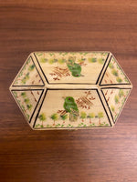 Vintage Handpainted Bone Inlay Trinket Jewelry Box
