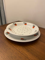 Vintage French Apilco Porcelain Dish-Strainer Strawberries Design
