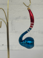 Vintage Blown Mercury Glass Patriotic Christmas Pipe Ornament – Made in Czechoslovakia READ
