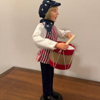 4th Of July Americana Patriotic Drummer-Flag Bearer Figurine Set of 2