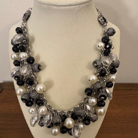 Chain Mesh Beaded Statement Necklace