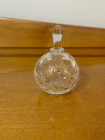 Clear Crackled Glass Perfume Bottle with Stem
