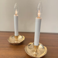 Vintage Brass Candlestick-Holder Set of 2