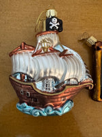 Old World Hand-blown Christmas Glass Ornaments Set of 3 Pirates Vibes
