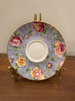 Vintage Heirloom English Fine Bone China Pastel Lavender Floral Tea Cup and Saucer
