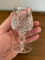 Vintage Cut Diamond Glass Cristal Brandy Glasses Set of 4
