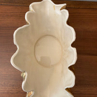 Vintage Ceramic Vase Gilded 24K Gold Luster Shell Shaped 1950s